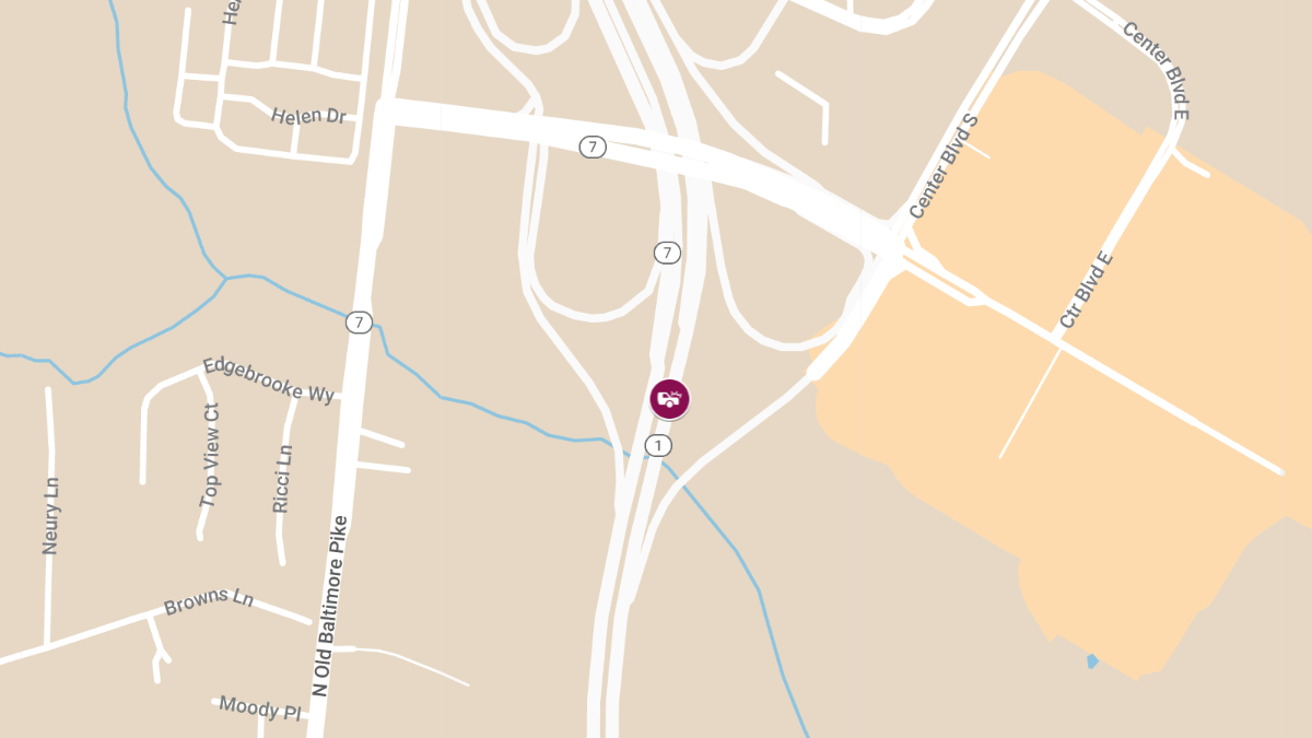 Two Crashes on Rte 1 NB, One With Injuries Prior to Christiana Mall