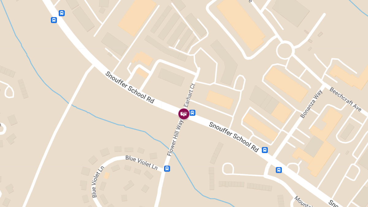 Two Injured in Collision at Snouffer School Rd & Flower Hill Way