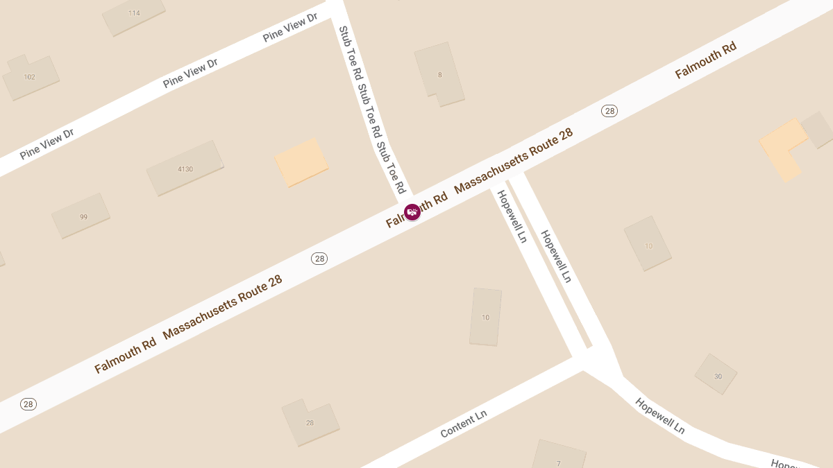 Two Injured in Crash on Falmouth Rd (Route 28) at Stub Toe Rd