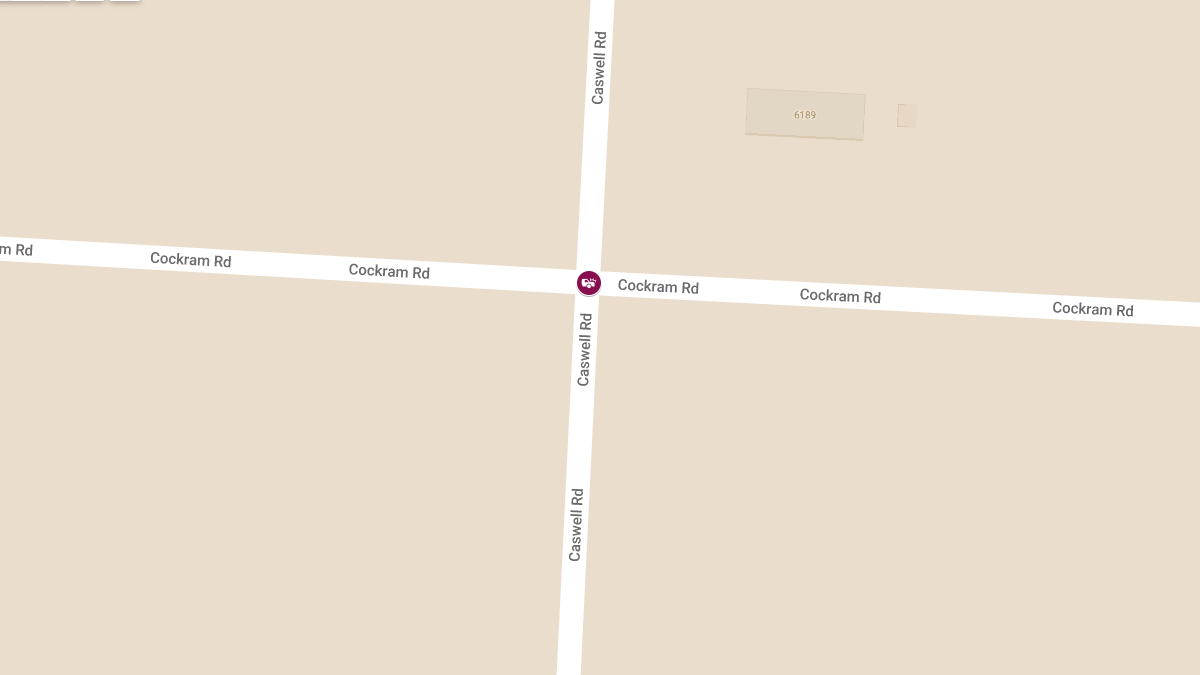 Two-Vehicle Accident With Injuries at Cockram Rd & Caswell Rd