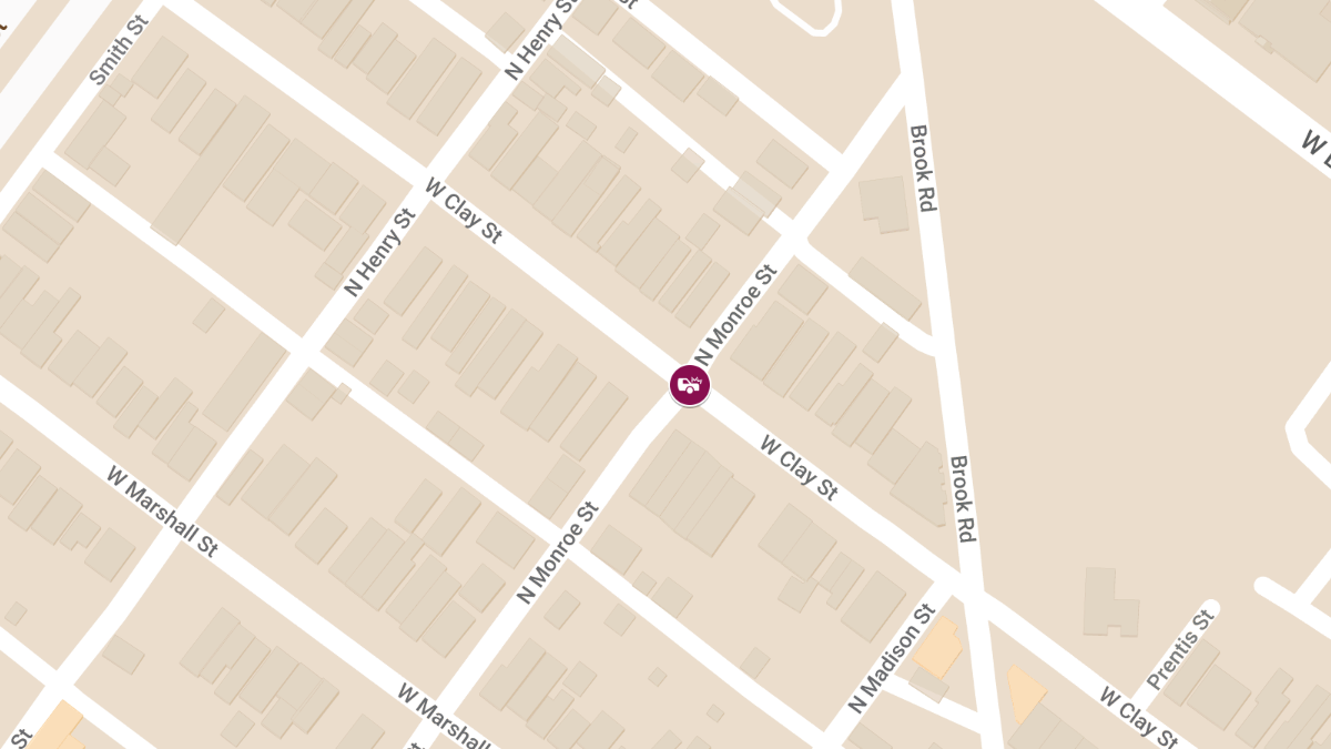 Two-Vehicle Accident With Injuries at N Monroe St & W Clay St