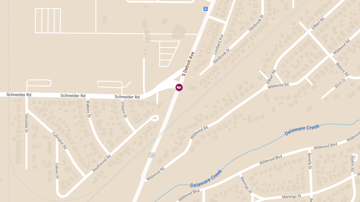 Two-Vehicle Accident With Injuries at S Detroit Ave & Schneider Rd in Beverly-Harvard