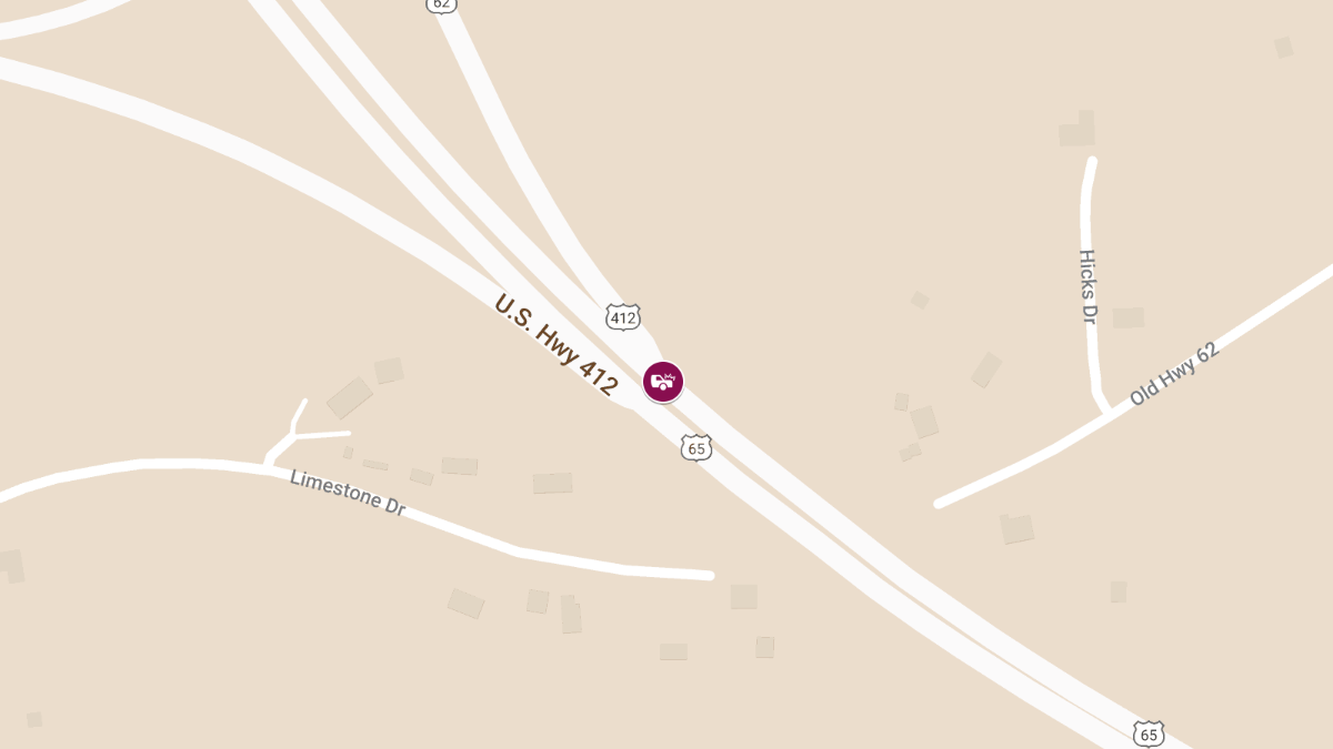Two-Vehicle Accident With Injury at Hwy 65 and U.S. Highway 62