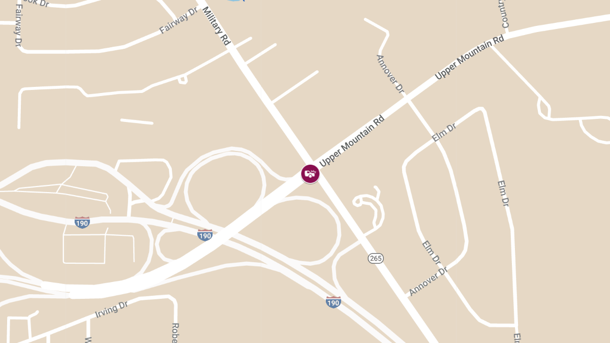 Two-Vehicle Accident at Military Rd & Upper Mountain Rd