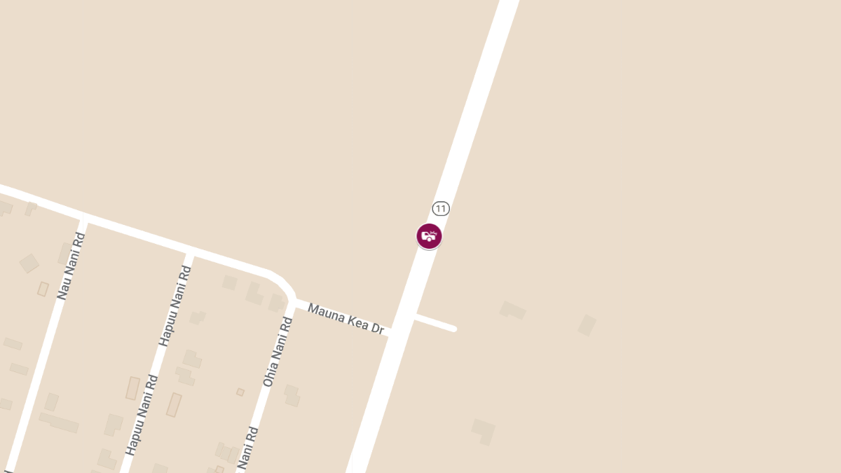 Two-Vehicle Accident with Injuries on Highway 11 near Mauna Kea Dr