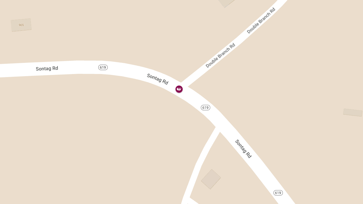 Two-Vehicle Accident with Injuries on Rt. 619 Sontag Rd & Double Branch Rd