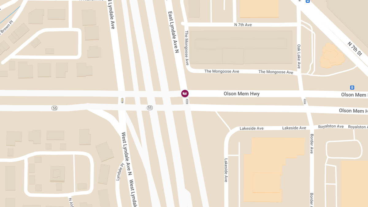 Two-Vehicle Collision With Injuries at E Lyndale Ave N & Olson Memorial Hwy