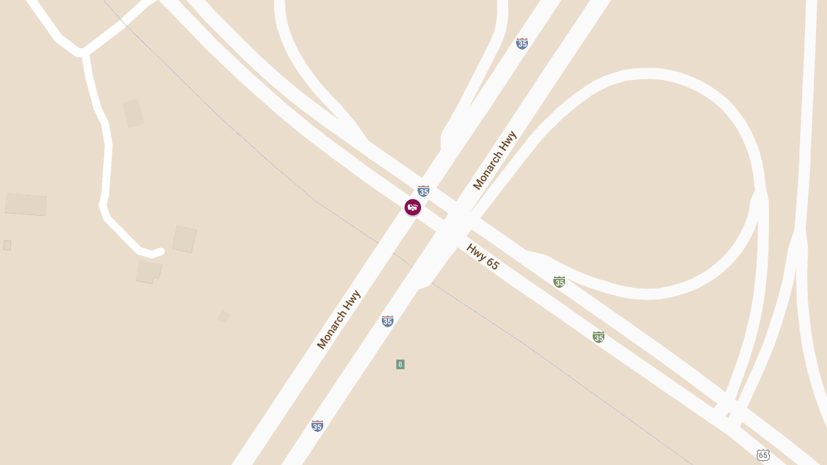 Two-Vehicle Collision at US Hwy 65 and NB I-35 Off-Ramp Causes Injuries