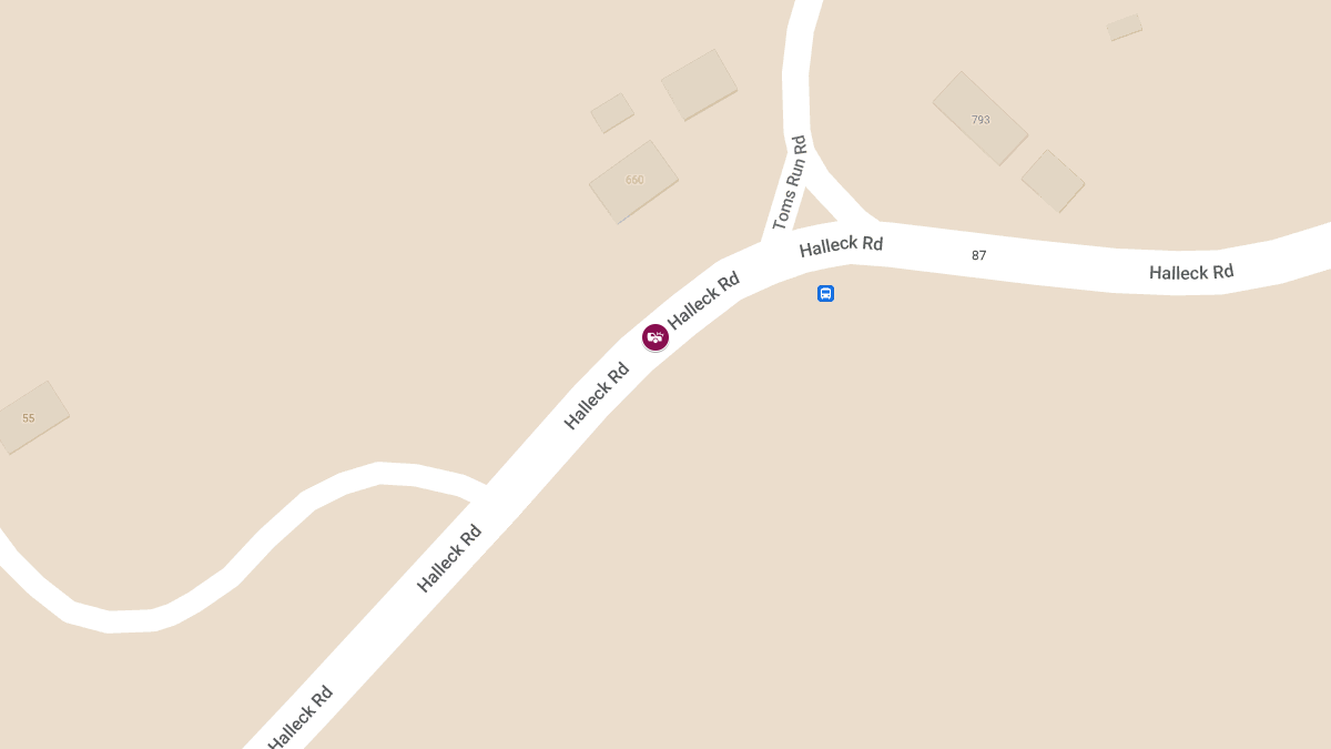 Two-Vehicle Collision with Injuries on Halleck Rd near Tom’s Run Rd