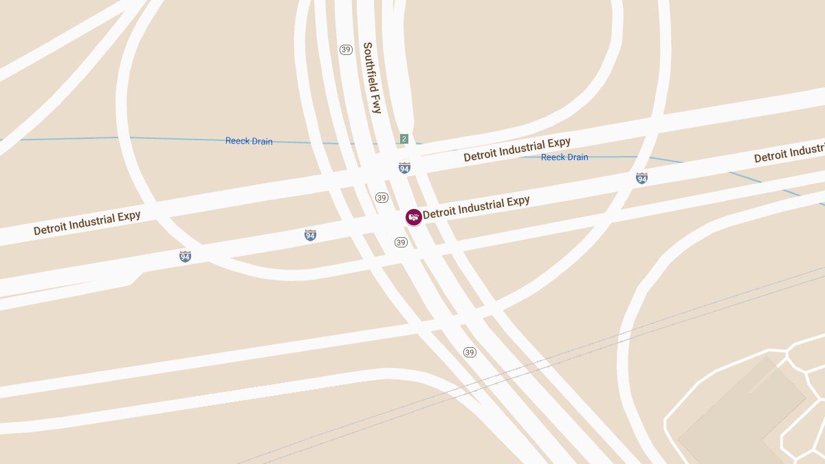 Two-Vehicle Collision with Injuries on I-94 E & Southfield Fwy N