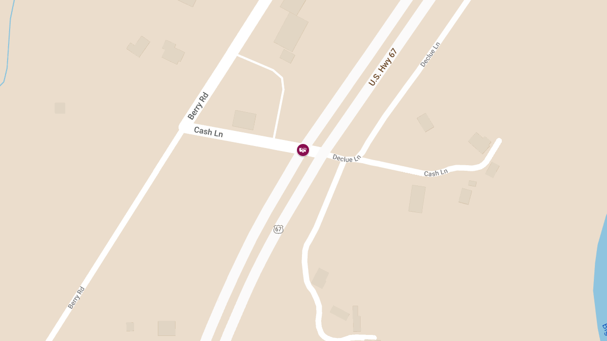 Two-Vehicle Collision with Injuries on US-67 at Cash Ln