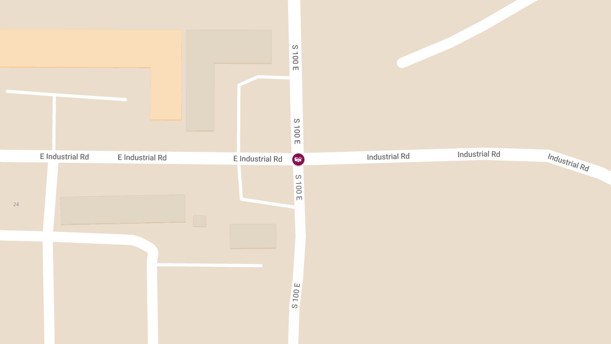 Two-Vehicle Crash with Injuries at Industrial Rd & 100 East