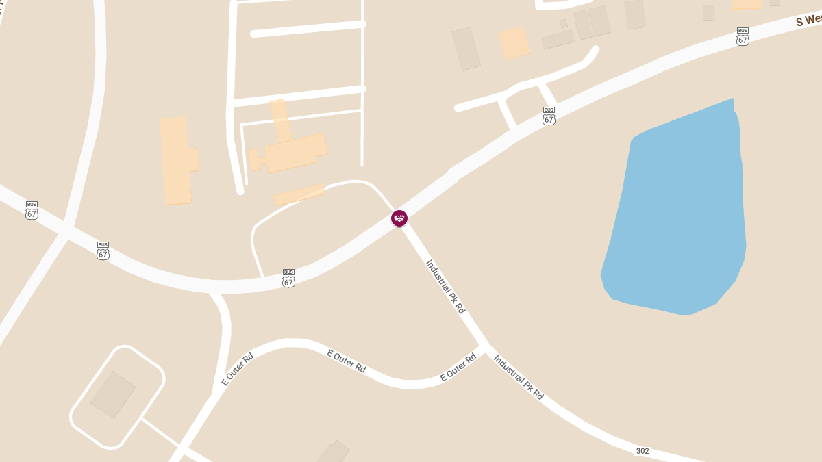 Two-Vehicle Crash with Injuries on Business US 67 at Industrial Park Rd