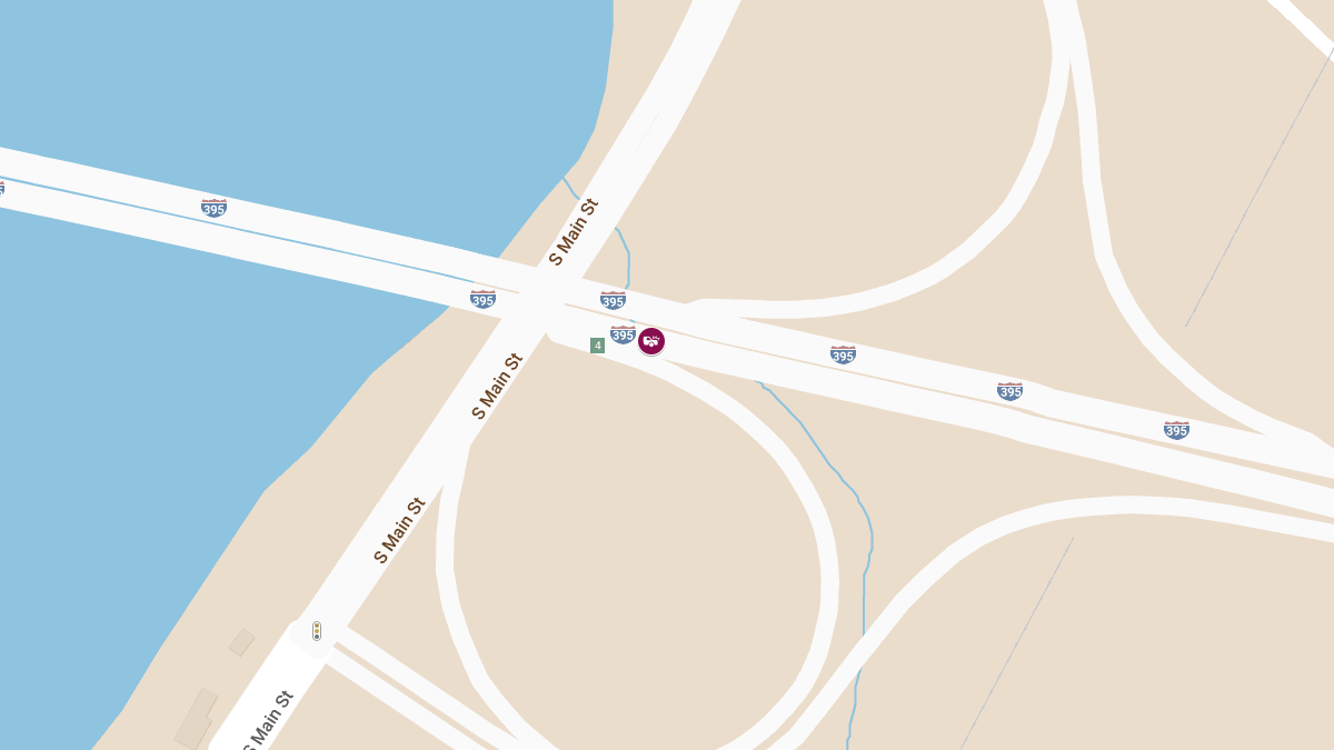 Two-Vehicle Crash with Injuries on I-395 WB Near Exit 4