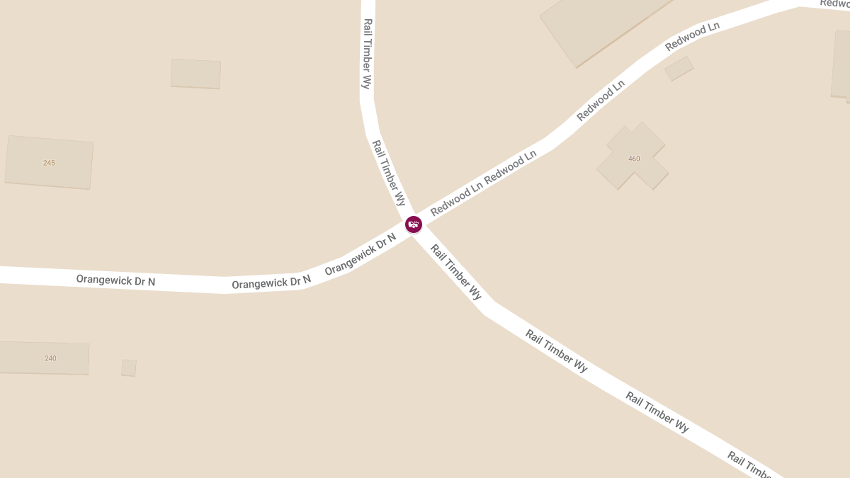 Vehicle Accident With Injury at Redwood Ln and Rail Timber Way