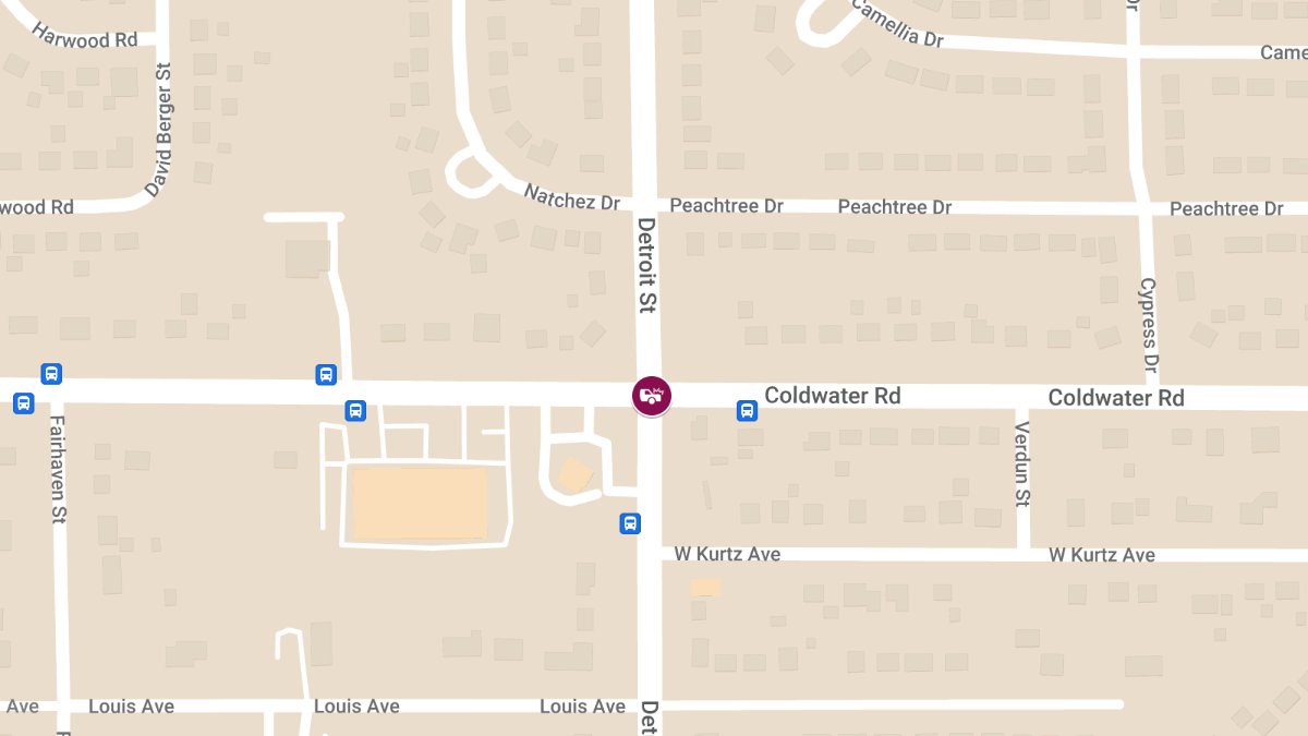 Vehicle Accident with Injuries at W Coldwater Rd & Detroit St