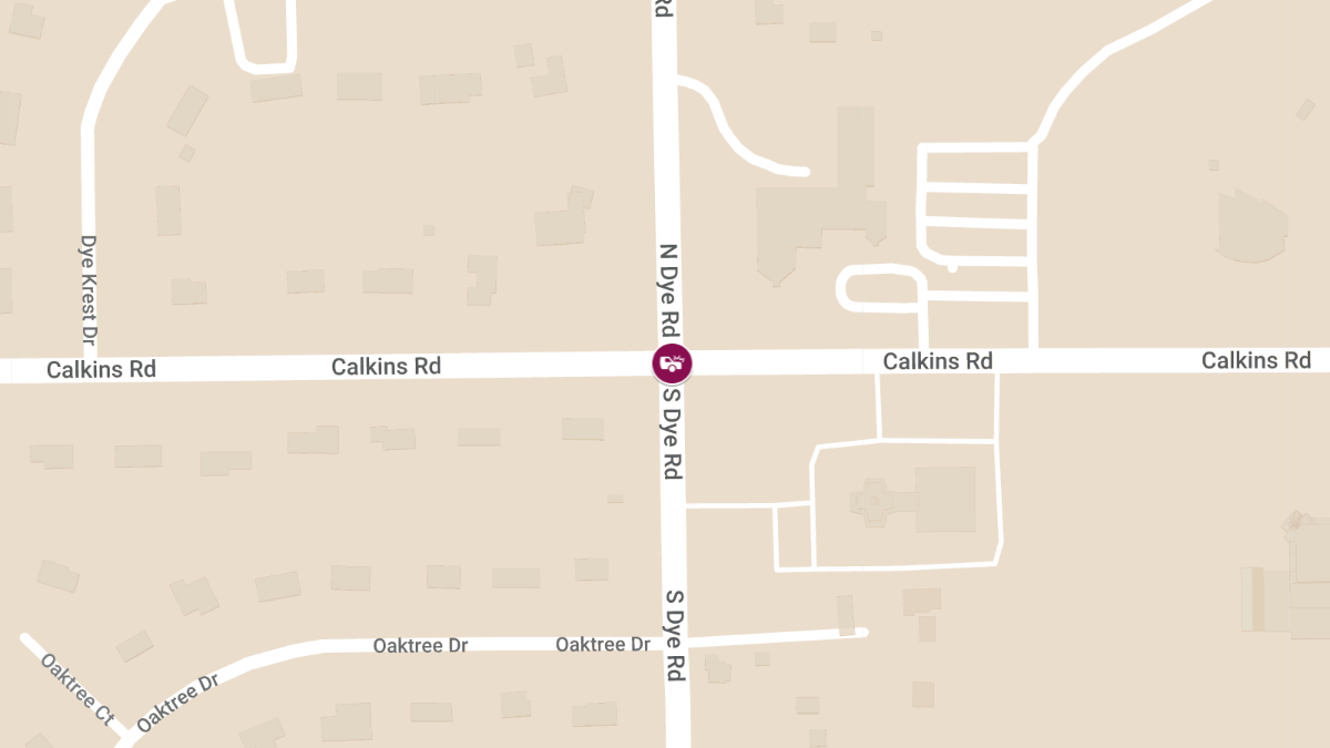 Vehicle Accident with Personal Injury at N Dye Rd & Calkins Rd