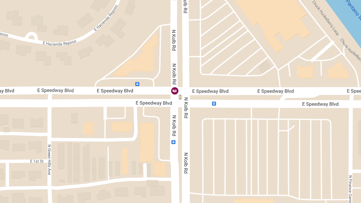 Vehicle Collision Into Median at E Speedway Blvd & N Kolb Rd