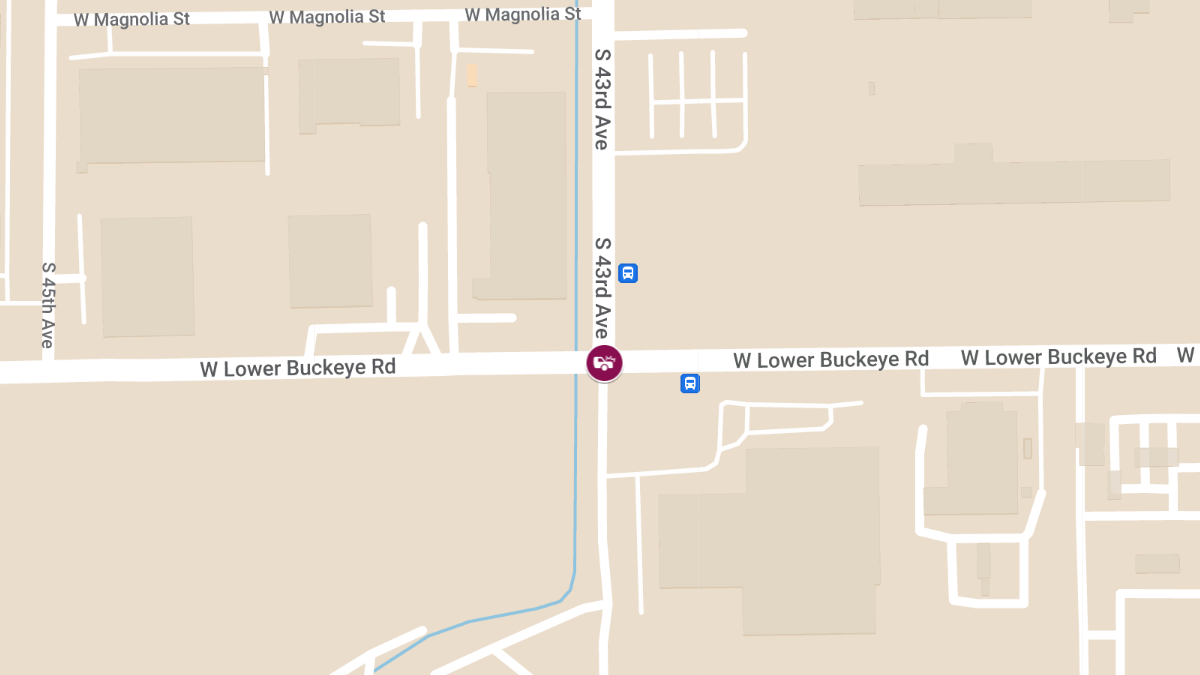 Vehicle Collision Involving Motorcyclist at S 43rd Ave & W Lower Buckeye Rd