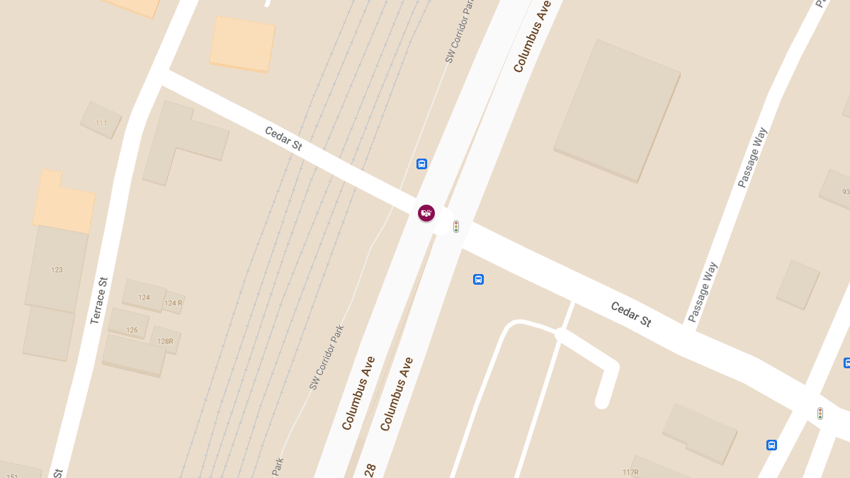 Vehicle Collision With Injuries at Cedar St & Columbus Ave