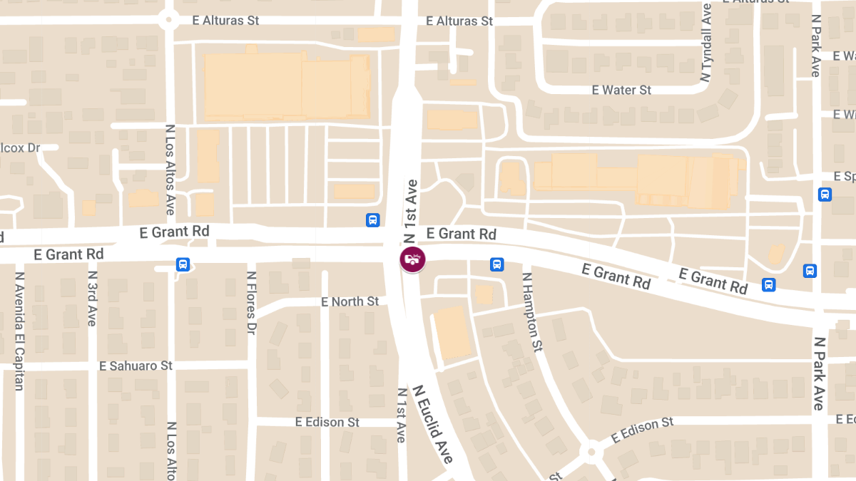 Vehicle Collision With Injuries at E Grant Rd & N 1st Ave