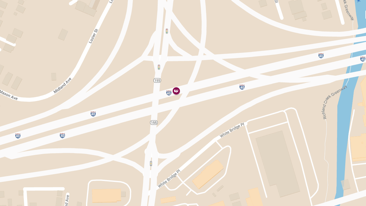 Vehicle Collision With Injuries at Exit 215A on I-40 E (S/B Briley Pkwy Exit)