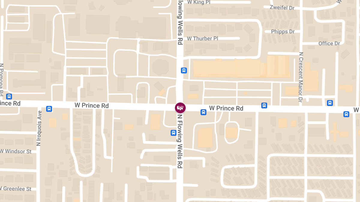 Vehicle Collision With Injuries at N Flowing Wells Rd & W Prince Rd