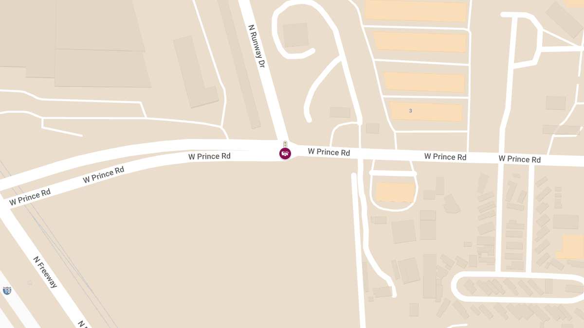 Vehicle Collision With Injuries at N Runway Dr & W Prince Rd