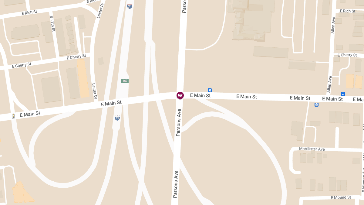 Vehicle Collision With Injuries at Parsons Ave & E Main St