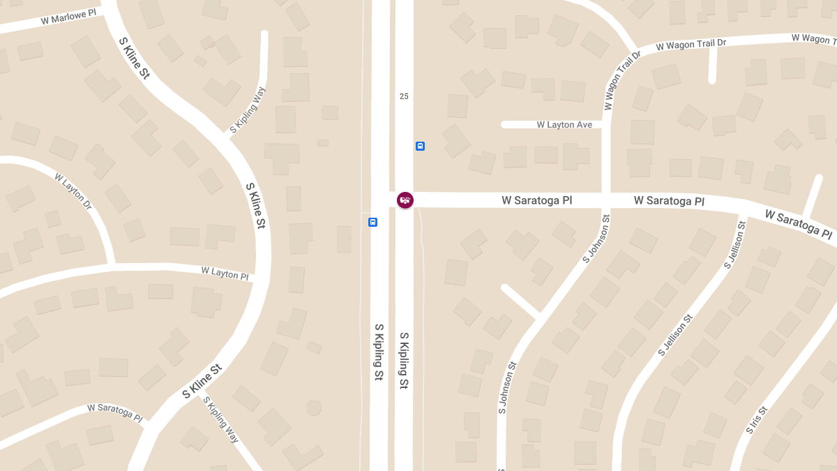 Vehicle Collision With Injuries at South Kipling St & West Saratoga Pl