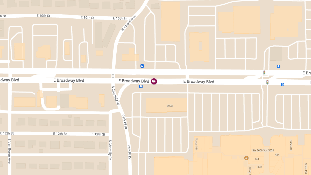 Vehicle Collision with Injuries at 6025 East Broadway Blvd