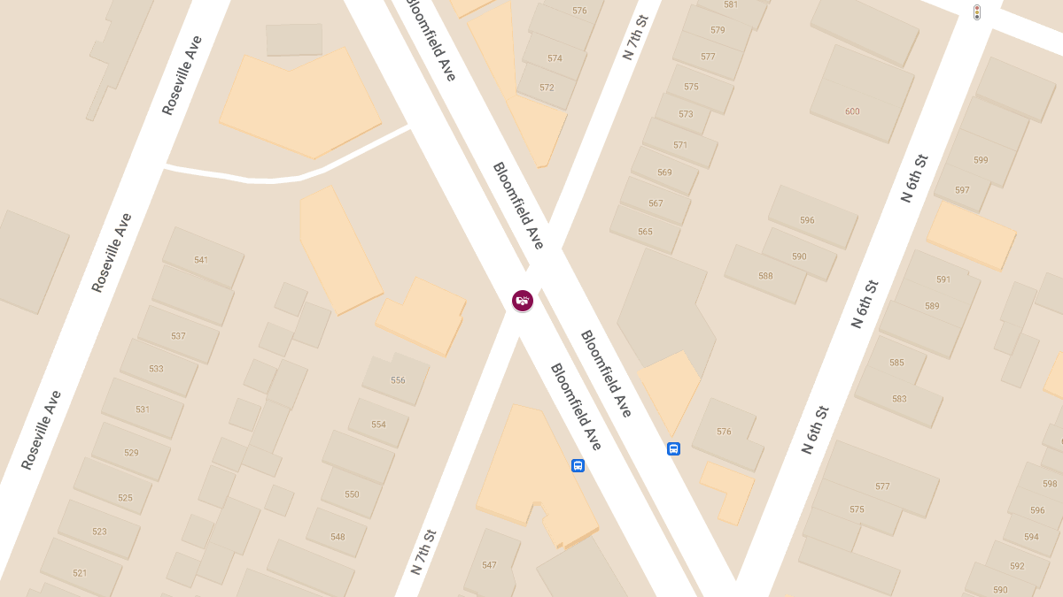 Vehicle Collision with Injuries at Bloomfield Ave and N 7th St