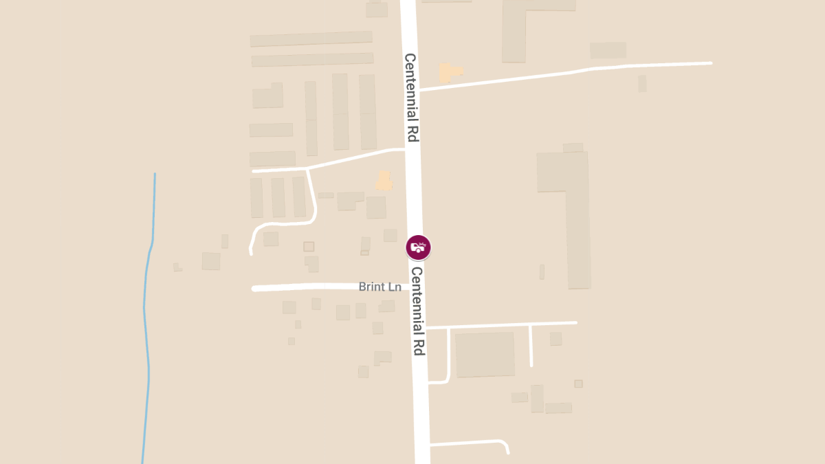 Vehicle Collision with Injuries at Centennial Rd & Brint Ln