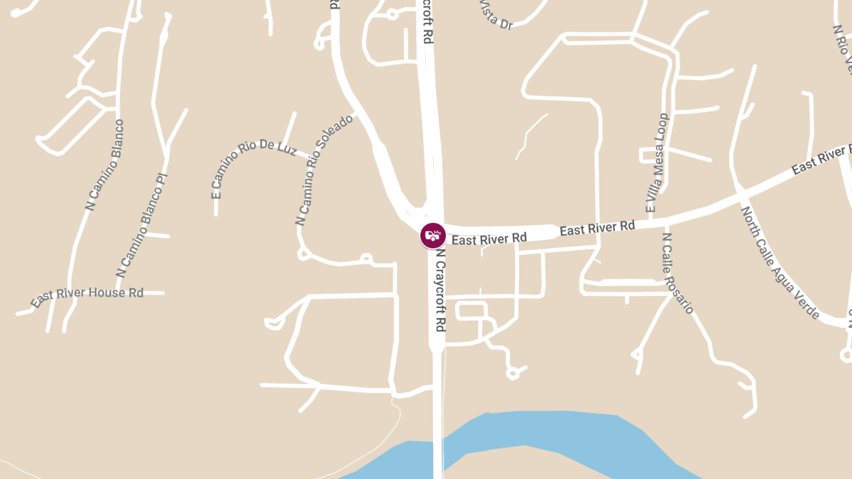 Vehicle Collision with Injuries at Craycroft Rd and River Rd