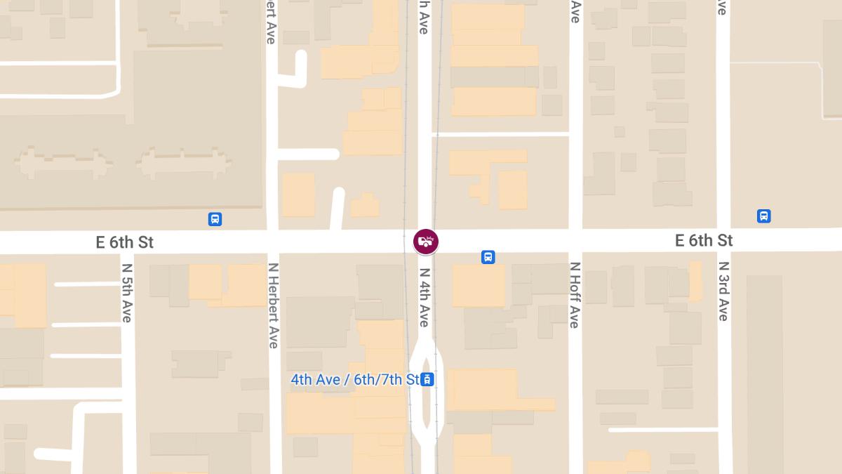 Vehicle Collision with Injuries at E 6th St & N 4th Ave