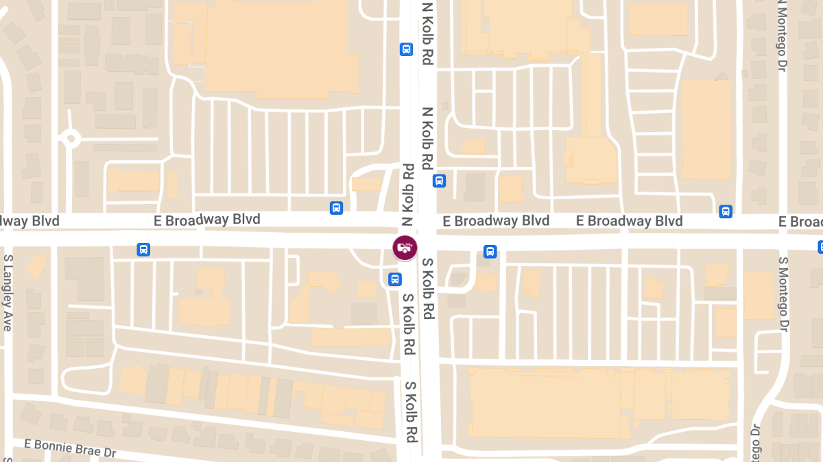 Vehicle Collision With Injuries at E Broadway Blvd & N Kolb Rd