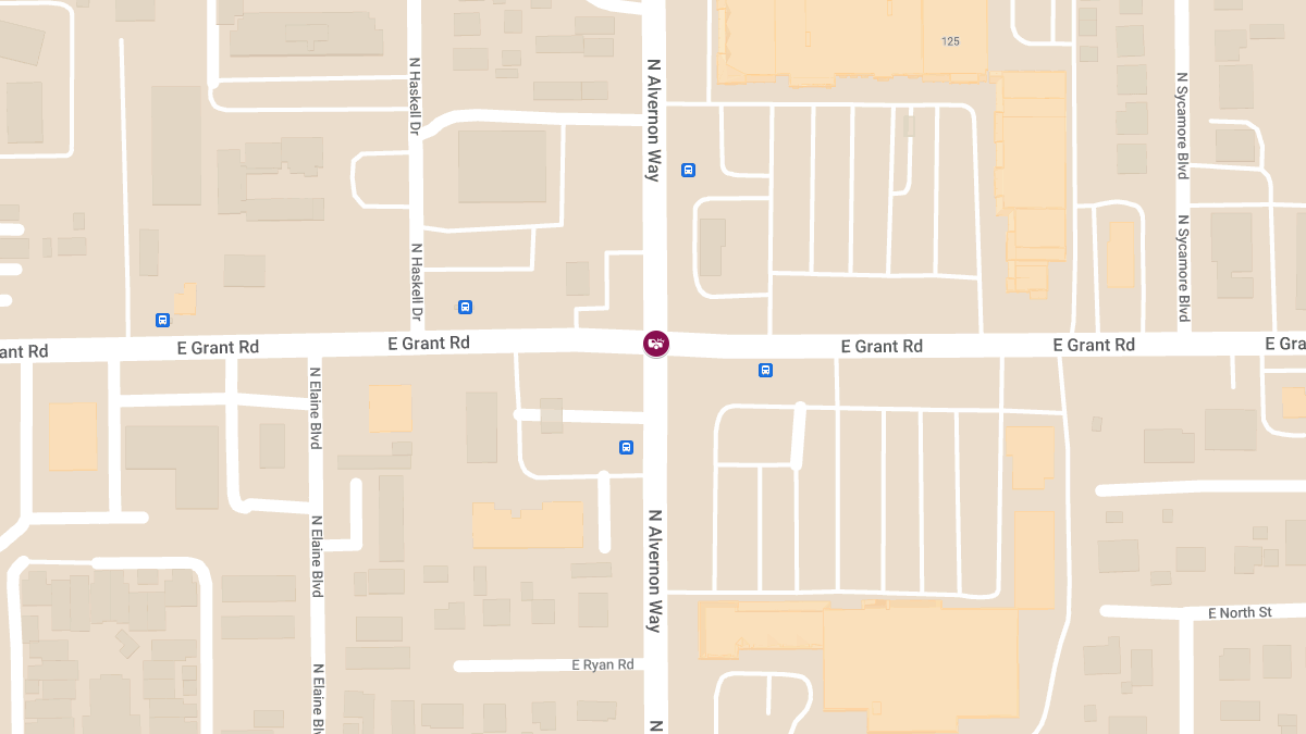 Vehicle Collision with Injuries at E Grant Rd & N Alvernon Way
