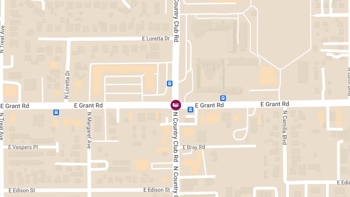 Vehicle Collision with Injuries at E Grant Rd & N Country Club Rd