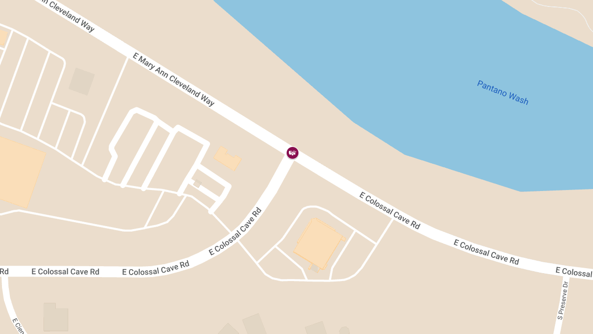 Vehicle Collision with Injuries at E Mary Ann Cleveland Way & E Colossal Cave Rd