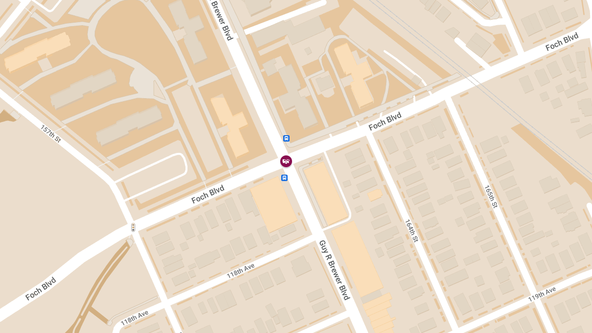 Vehicle Collision with Injuries at Foch Blvd & Guy R Brewer Blvd