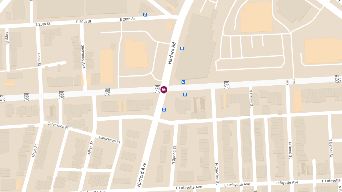 Vehicle Collision with Injuries at Harford Rd & E North Ave