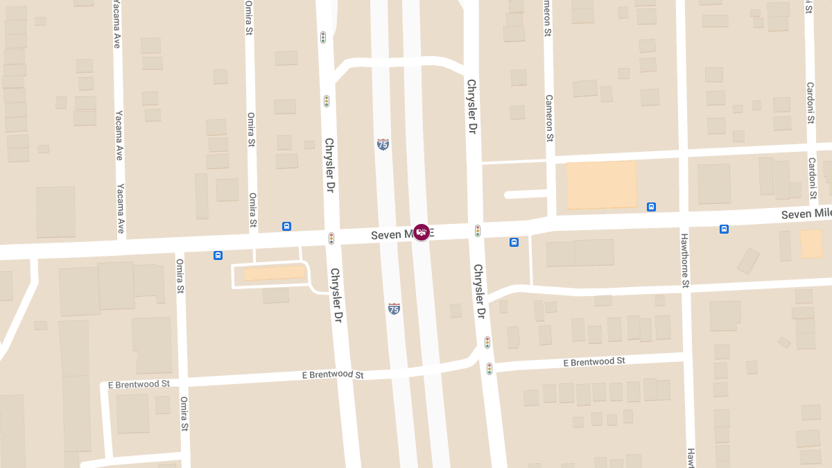 Vehicle Collision with Injuries at I-75 S & E 7 Mile Rd
