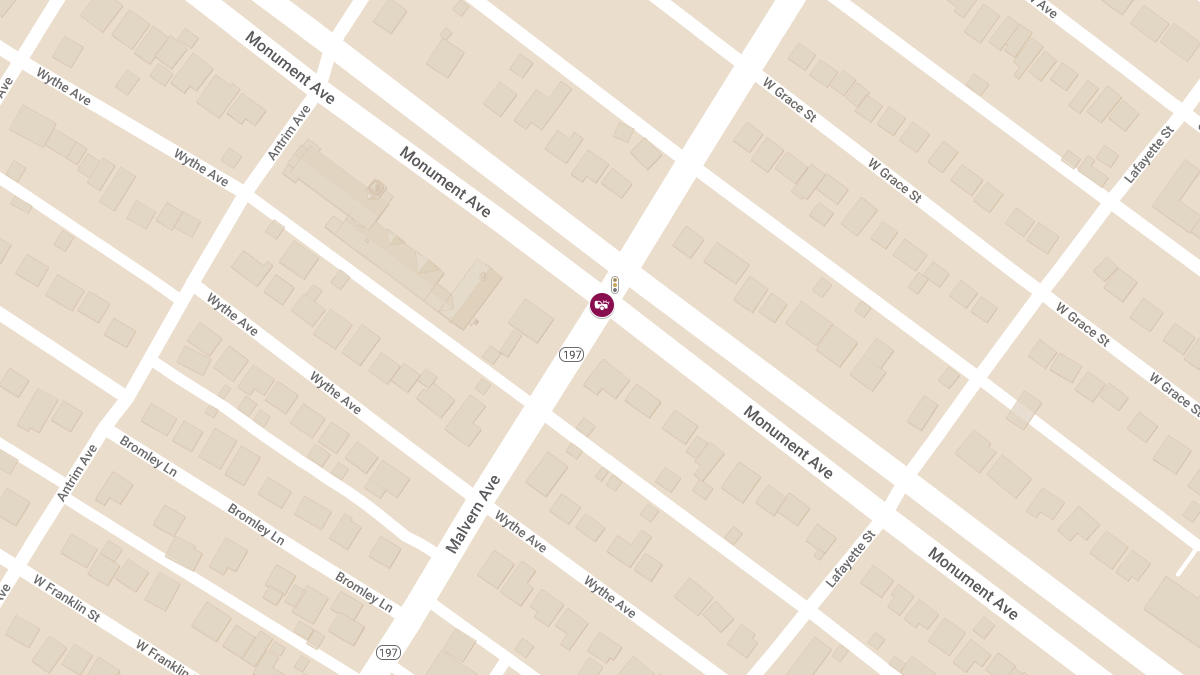 Vehicle Collision with Injuries at Malvern Ave & Monument Ave