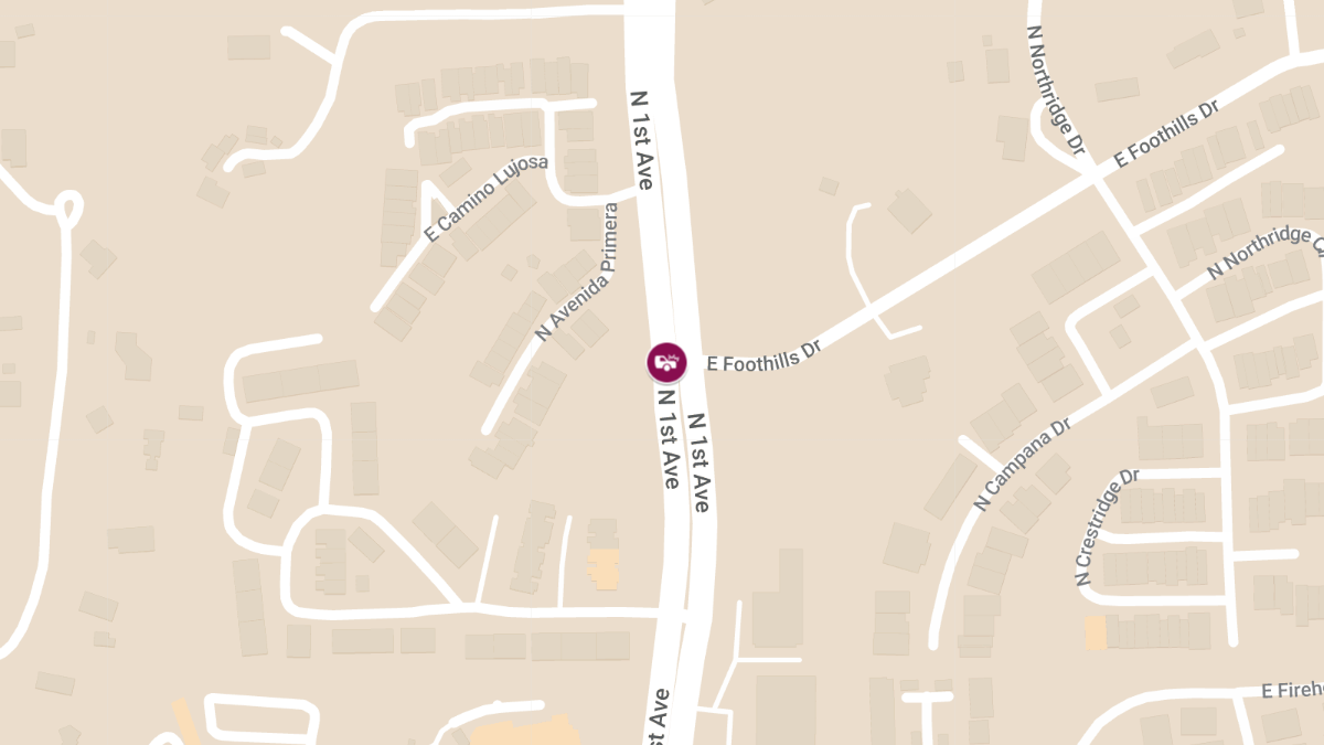 Vehicle Collision with Injuries at N 1st Ave & E Foothills Dr