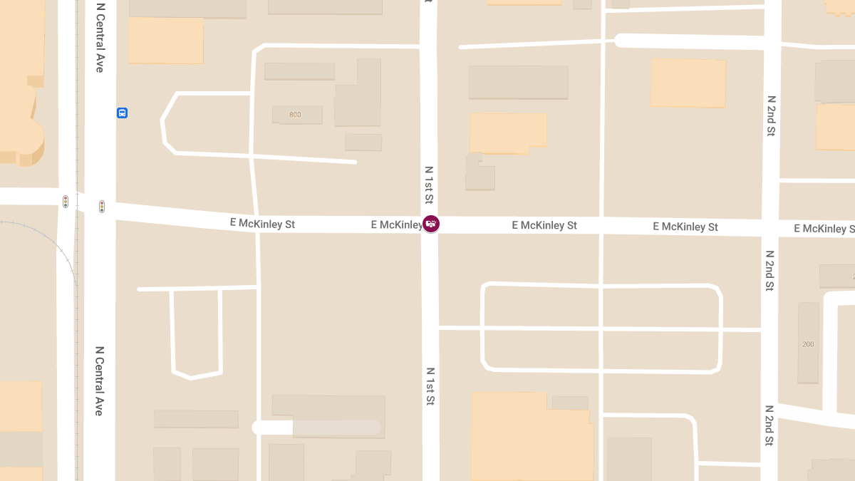 Vehicle Collision with Injuries at N 1st St & E McKinley St