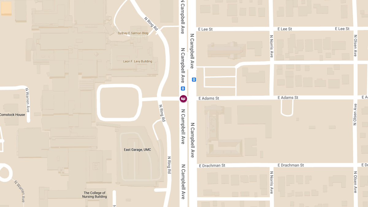 Vehicle Collision with Injuries at N Campbell Ave & E Adams St