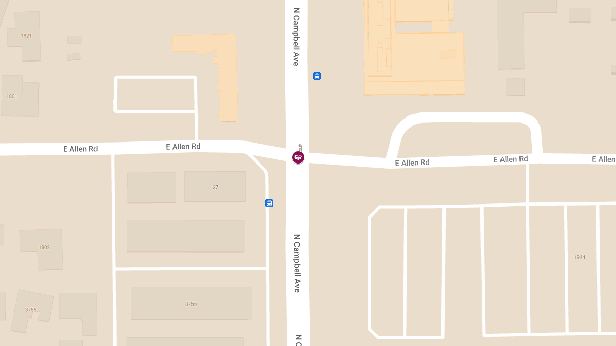 Vehicle Collision with Injuries at N Campbell Ave & E Allen Rd