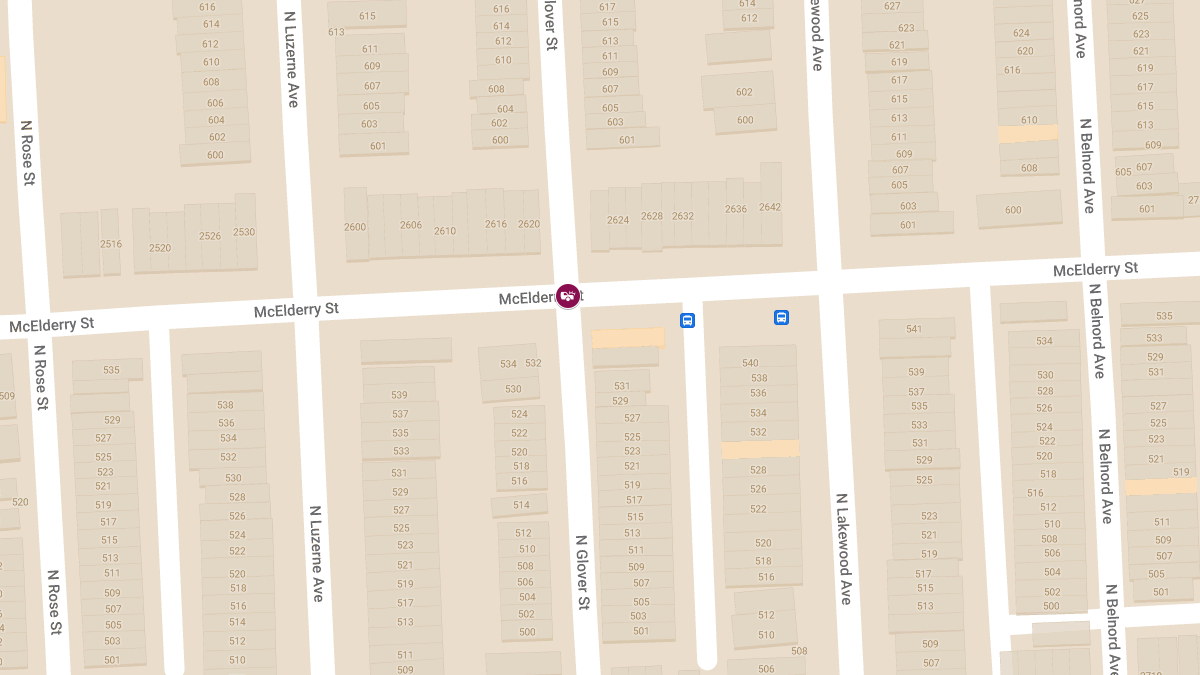 Vehicle Collision with Injuries at N Glover St & McElderry St