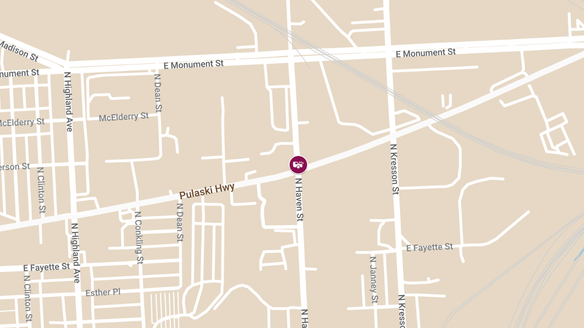 Vehicle Collision with Injuries at N Haven St & Pulaski Hwy