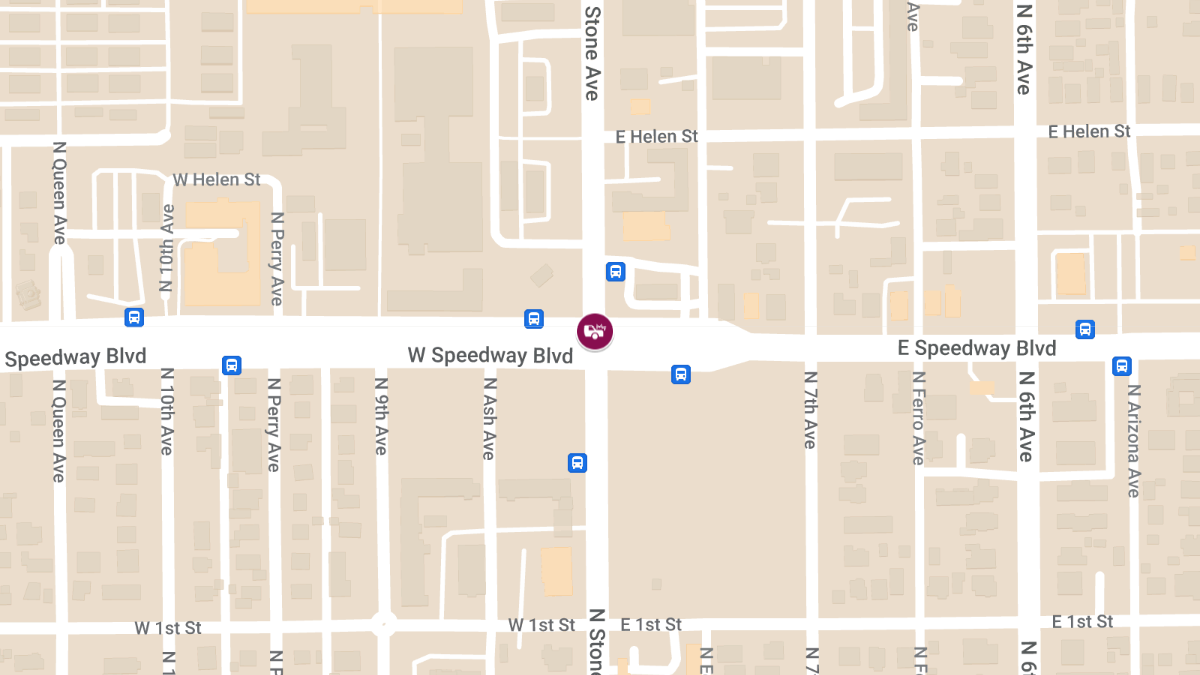 Vehicle Collision with Injuries at N Stone Ave & E Speedway Blvd